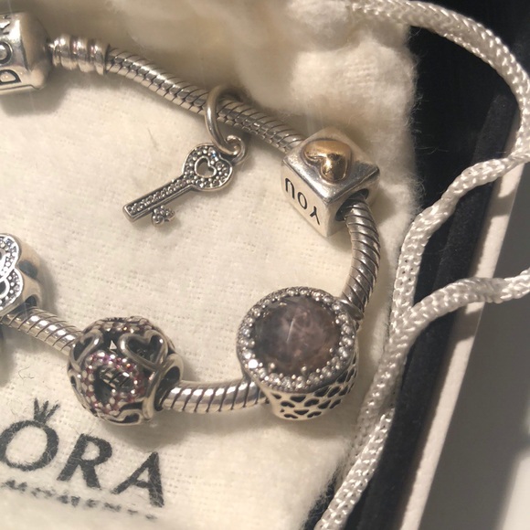 Pandora Iconic Silver Bracelet 2 & 8 Charms - Picture 3 of 7